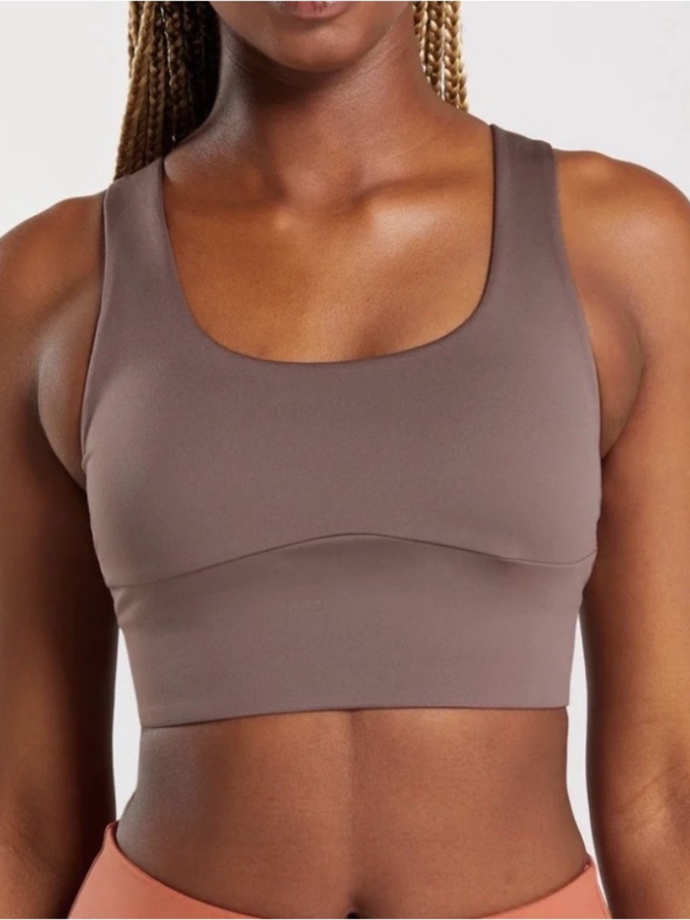 Gymshark Longline Scoop Sports Bra - Taupe Brown